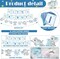 405 Pcs Baby Shower Tableware & Decor Set - Serves 50 Guests (Blue, Elephant)